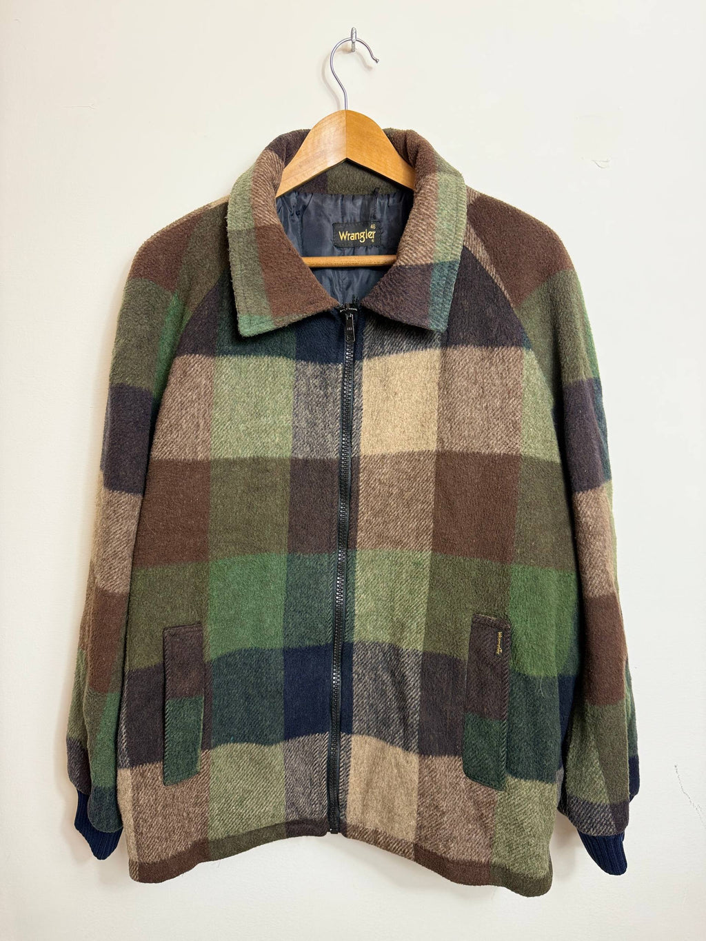Vintage Wrangler Wool Blend Plaid Jacket