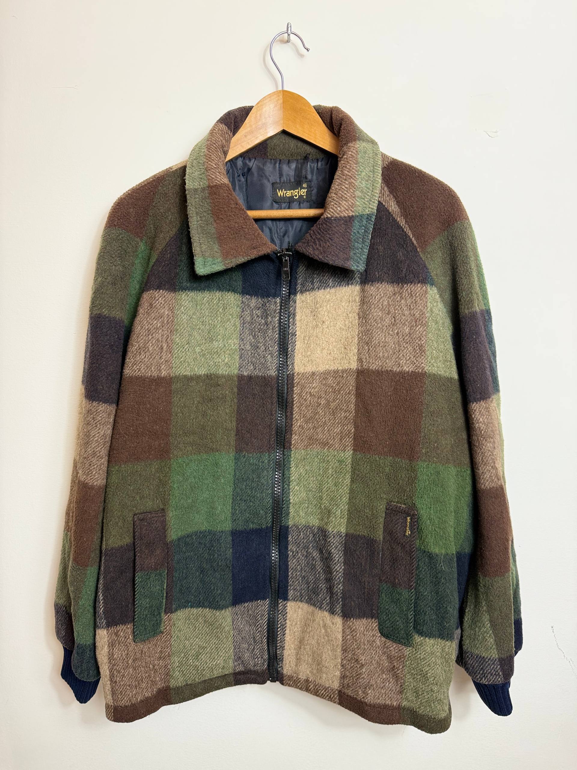 Vintage Wrangler Wool Blend Plaid Jacket