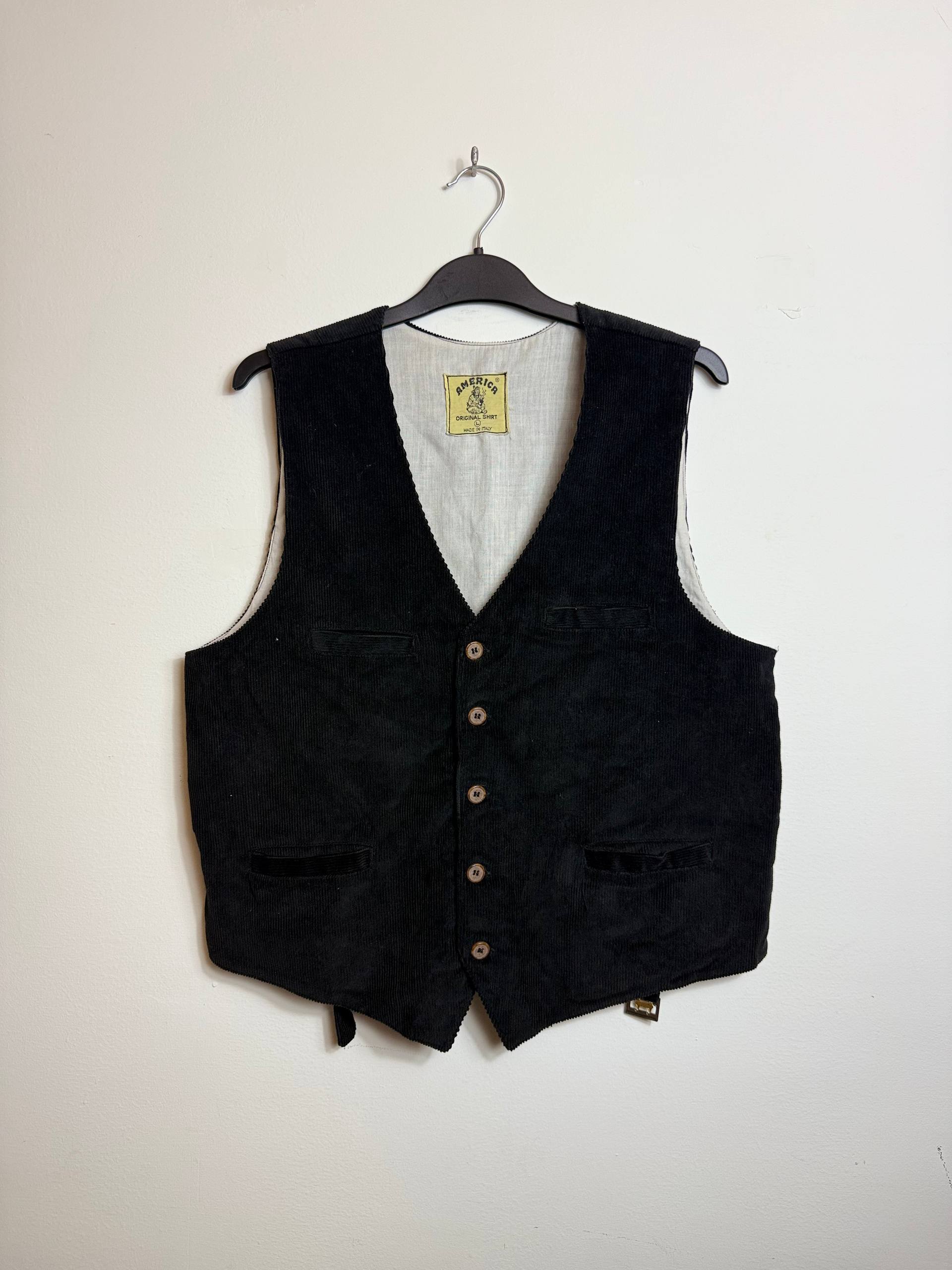 Vintage corduroy vest “America”, made in Italy