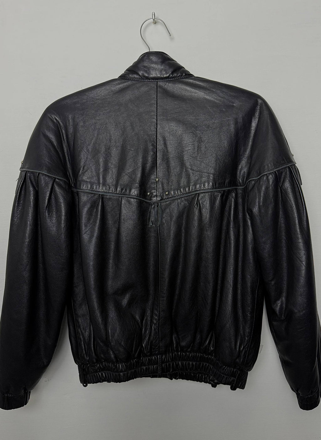 Black Leather Bomber Jacket